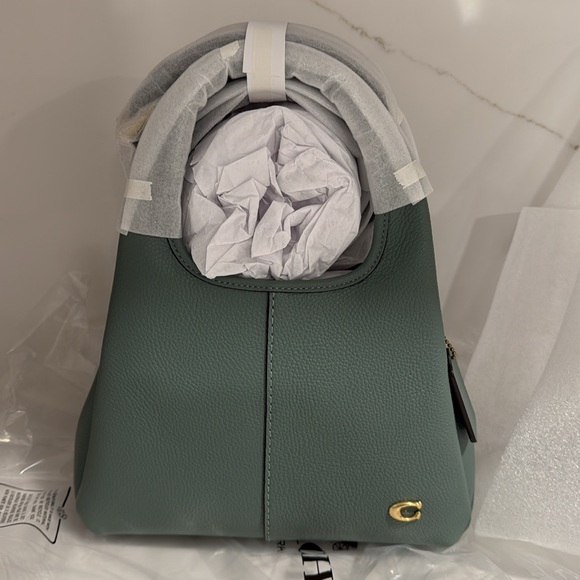 Coach Lana 23 Refined Pebble Leather/Brass/Sage Shoulder & Crossbody Bag - Picture 9 of 16